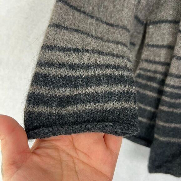 VINCE Cardigan Sweater Women S Sophie Hooded Striped Oversized Grey Black Alpaca - Picture 5 of 10
